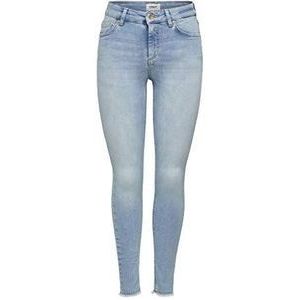 ONLY OnlBlush skinny fit jeans voor dames met halfhoge enkel, blauw (lichtblauwe denim/lichtblauwe spijkerbroek)., (L) B x 34 liter