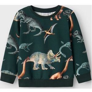 Name it Sweater donkergroen dino - NMMKASMIR - Maat 104