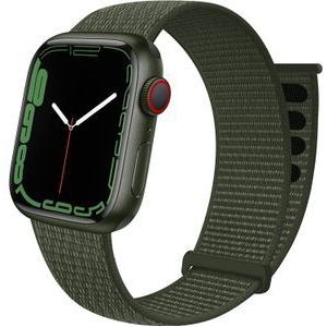 Strap-it Apple Watch nylon loop bandje (legergroen)