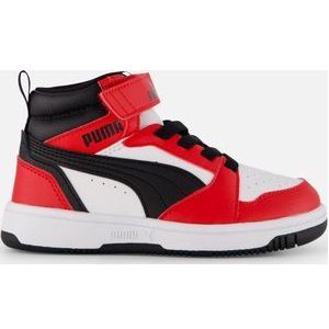 PUMA Puma Rebound V6 Mid Ac+ Ps uniseks-kind Sneaker Mid top, Puma wit/PUMA/zwart voor alle tijd-rood, 33 EU