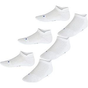 FALKE Uniseks-kind Korte sokken Cool Kick Sneaker 3-Pack K SN Ademend Sneldrogend Kort eenkleurig 3 paar, Wit (White 2000), 35-38