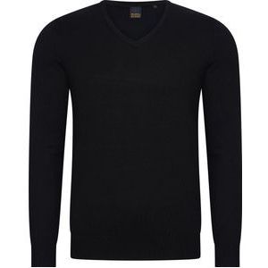 Mario Russo V-Hals Pullover - Trui Heren - Sweater Heren - Zwart - 3XL