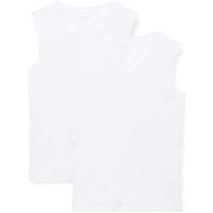 Schiesser Onderhemd voor heren, 2 stuks, ronde hals met brede schouders, biologisch katoen, 95/5 organisch, Wit_173980, 3XL