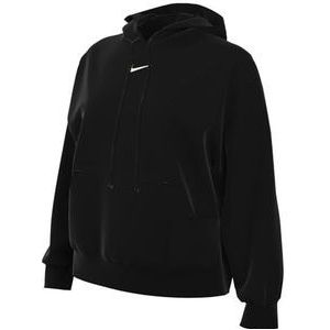 Nike DQ5858-010W NSW PHNX FLC OOS PO Hoodie lang shirt zwart/Sail L-S