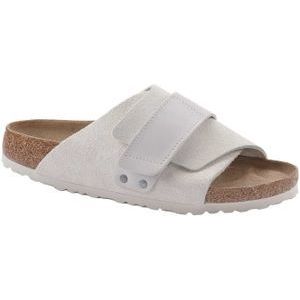 Birkenstock - Sandalen en slippers - Kyoto Nubuck / Suede Leather Antique White voor Heren - Maat 39 - Wit