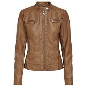 ONLY ONLBANDIT kunstleren jas voor dames, cognac, 38