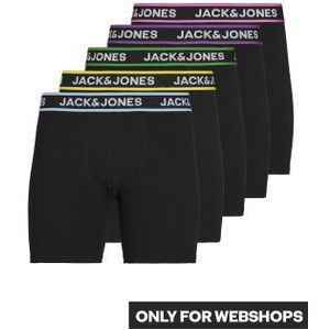 JACK & JONES Jaclime solid boxer briefs (5-pack), heren boxers extra lang, zwart -  Maat: XL