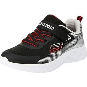 Skechers Uniseks kind Microspec Ii-Zovrix Sneaker, Zwart/Zilver, 27.5 EU