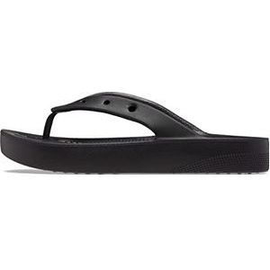 Crocs Dames Classic Platform Flip W houten schoen, zwart, 42/43 EU, zwart, 42/43 EU