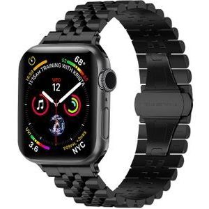 Strap-it Apple Watch Jubilee stalen band (zwart)