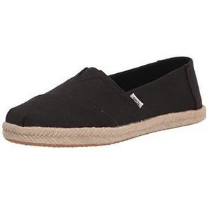 TOMS Dames Alpargata Touw Classic Loafer Flat, Totaal Zwart, 38 EU