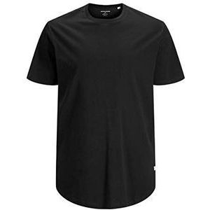 JACK & JONES Heren Basic T-Shirt Plus Size | Ronde hals Korte Mouw Shirt | Grote maten Shortsleeve JJENOA, zwart, 4XL