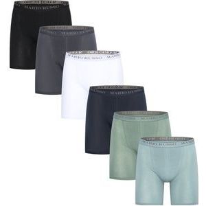 Mario Russo - Heren Onderbroeken 6-Pack long fit Boxers - Multi - Maat M