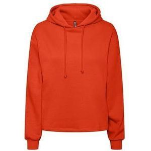 PIECES Vrouwelijke hoodie bindband, Tangerine Tango, M