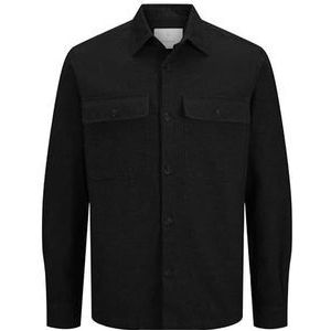 JACK&JONES JPRRAYMOND Melange Solid Overshirt LS SN Herenjas, Black Beauty/Fit: Comfort FIT, XL, Black Beauty/Fit: comfort fit, XL