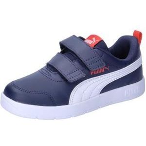 PUMA Courtflex V3 V PS, uniseks gymschoenen voor kinderen en jongens, Puma Navy PUMA White PUMA Red, 34 EU