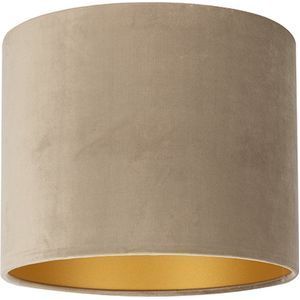 Uniqq Lampenkap velours taupe Ø 30 cm - 20 cm hoog