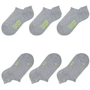 FALKE Uniseks-kind Korte sokken Cool Kick Sneaker 3-Pack K SN Ademend Sneldrogend Kort eenkleurig 3 paar, Grijs (Light Grey 3400), 35-38