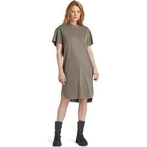 G-STAR Raw Overdyed losse T-shirtjurk voor dames, casual jurk, bruin (Turf Gd D24483-d610-c982), S