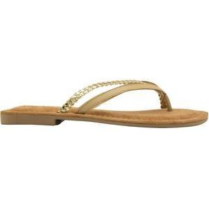 Lazamani Bibi Leren Dames Slippers Nude Maat 38