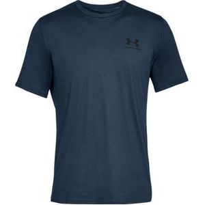 Under Armour Sportstyle linkerborst, super zacht heren t-shirt voor training en fitness, sneldrogend heren t-shirt met grafische mannen, Academie/zwart, S