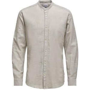 ONLY & SONS ONSCAIDEN SOLID Vrijetijdshemd voor heren, slim fit, XS, S, M, L, XL, XXL, Chinchilla, S