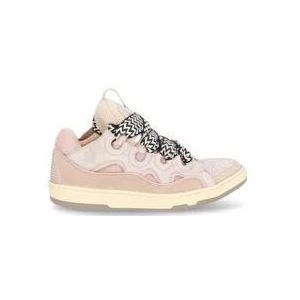 Lanvin Roze Leren Sneakers met Ademende Details , Pink , Dames , Maat: 40 EU