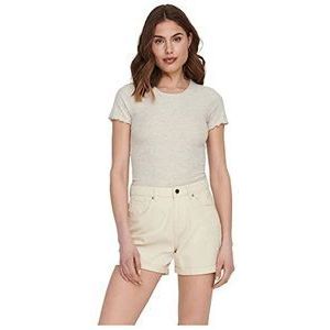 ONLY dames T-Shirt Onlemma S/S Short Top Noos Jrs,Pumice Stone/Detail: melange,S