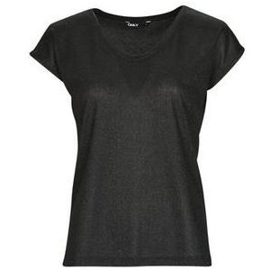 Only  ONLSILVERY S/S V NECK LUREX TOP JRS  Shirts  dames Zwart