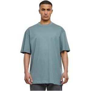 Urban Classics Basic T-shirt met ronde hals en lang T-shirt voor heren, stoffig blauw., L