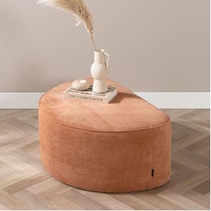 Bronx71® Hocker Neso halve maan stof gemêleerd terracotta