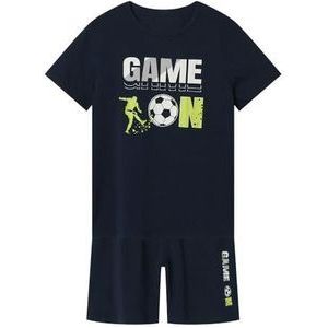 NAME IT Nkmnightset Ss Game On Football Noos pyjama voor jongens, Dark Sapphire, 98/104 cm