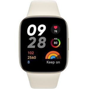 Xiaomi Redmi Watch 3, wit, 1,75 inch AMOLED-display, bluetooth-telefoongesprekken, 12 dagen batterijduur, gezondheidsbewaking, Franse versie