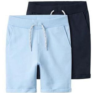 NKMVERMO 2P Long SWE Shorts UNB F NOOS, Chambray Blue/Pack: verpakt met donkere saffier, 92 cm