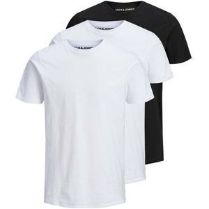 Jack & Jones Organic Basic 3 Pack Short Sleeve T-shirt Wit,Zwart S Man