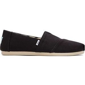 TOMS RECYCLED COTTON ALPARGATA Loafer Plat dames, Zwart Wit, 43.5 EU