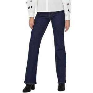 ONLY Dames flared fit jeans uitlopende hoge taille jeans, donkerblauw (dark blue denim), 34 NL/S/L