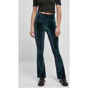 Urban Classics - High Waist Velvet Boot Cut Legging - M - Blauw