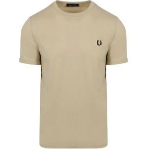 Fred Perry - T-Shirt Ringer M3519 Beige V54 - Heren - Maat S - Modern-fit