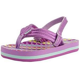 Reef Little AHI Pink Flowe Teenslippers voor kinderen, uniseks, Lavender Hearts, 23 EU