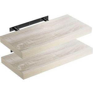 Casaria Wandplank – 2 St. 50 cm 15kg Belastbaar – Eiken