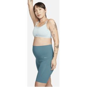 Nike Zenvy (M) bikershorts met zakken en iets ondersteunende hoge taille voor dames (21 cm, zwangerschapskleding) - Blauw