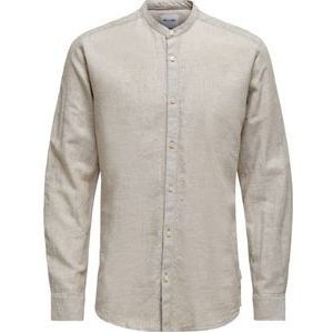 Only & Sons Caiden Ls Solid Linen Mao Shirt Heren
