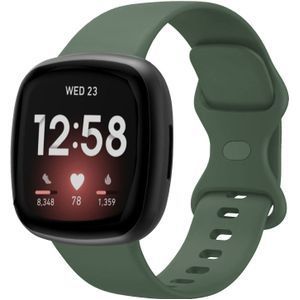 Strap-it Fitbit Versa 3 siliconen classic bandje (donkergroen)