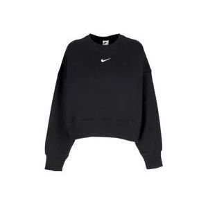 Nike Cropped Crewneck Sweatshirt Phoenix Fleece , Black , Dames , Maat: S