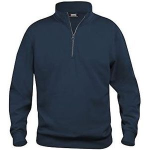 CLIQUE Sweatshirt met halve ritssluiting voor heren en dames, uniseks, basic, halve rits, polyester, zacht, wasbestendig, voor trekking, wandelen, reizen, vrije tijd, Blauw, XXL