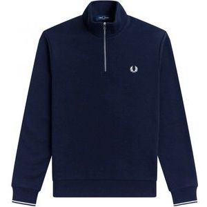 Fred Perry Half Zip Sweatshirt Truien & Vesten Heren - Sweater - Hoodie - Vest- Donkerblauw - Maat S
