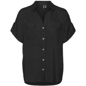 Vmbumpy S/S Shirt WVN Ga Noos, zwart, XS