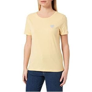 ONLY Dames Onlkita S/S Logo Top Noos T-shirt, Straw/Print: Silver Glitter Heart, XL