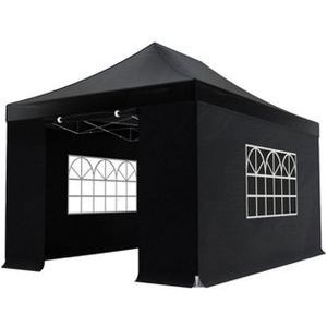 Easy up 3x4,5m zwart 30mm (aluminium buizen) semi prof partytent opvouwbaar